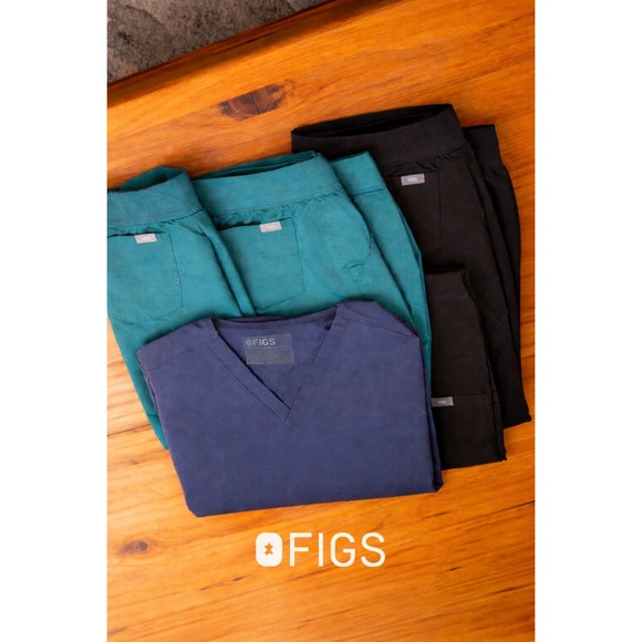 Figs Pants - FIGS Scrubs Bundle Women's M/P Set Casma Top Zamora Pants Lot 4 Blue Green Black